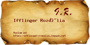 Ifflinger Rozália névjegykártya